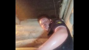 Russian gay cop fucked his fat ass with a banana!