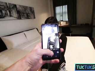 Petite Thai teen in uniform loves to be drilled on amateur movie scene