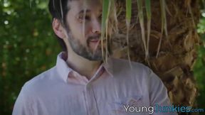 My cock bursts a lot of its cum inside natural titted blonde Emma Sirus