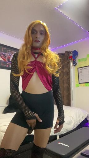 HOT INDIAN FEM BOY SHE MALE SISSY TEEN BOY SLUT WHORE CROSS DRESS COCK IN SKIRT