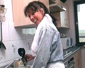 Dark Haired Housewife From Germany Having Fun While She Is Alone