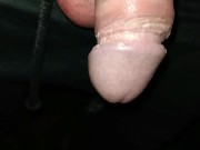 Unwashed cheesy cock peeing close up