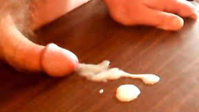 at work spilling jizz on my desk