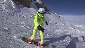 Ski lift POV jizz facial in 4K