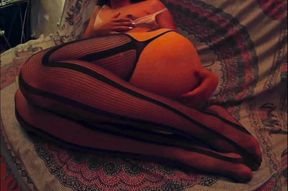 Tits and feet massage while she dildo fucks her tight ass raw