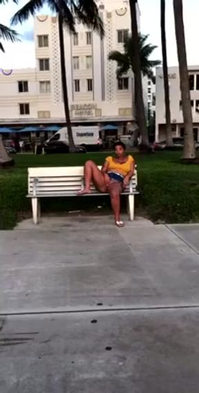 Touching On Herself Outside On South Beach