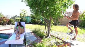 bikini babe aria sloane sucks off the gardener before enjoying steamy fuck fest gp3340