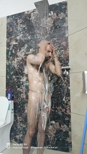 Desi man shower