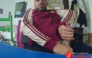 Big-Cock Bear Masturbating on Webcam