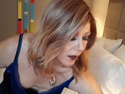 Smokin hot trans chick has anal orgasm while in chastity