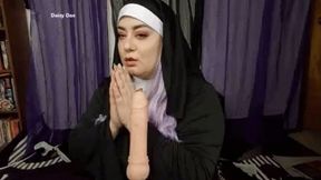 BBW Nun Sells Soul For Fuck Machine *HD