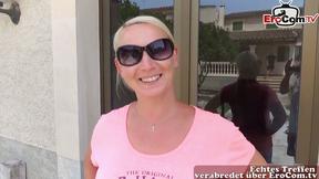 A Blonde Tourist's Vacation Turns Sultry with a Cock Blowjob