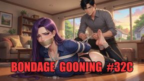 Bondage Gooning #32C: Leather Mistress Rope Goon State (Animated, Music)