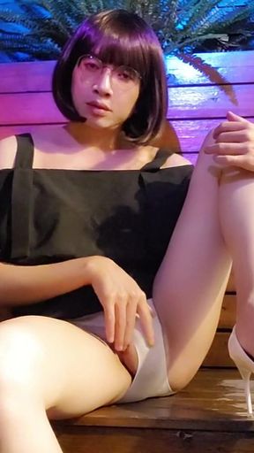 Masturbate, Sexy Dress and High Heels