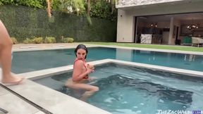 Angela White And Zac Wild - Bald Guy Got A Deep Blowjob From In