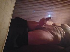 Athletic Mature Master Bating in the Caravan