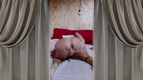 Hot Housewife Lukerya on a Large Bed