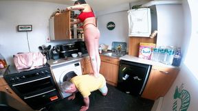 Rearranging The Groceries In The Cupboard