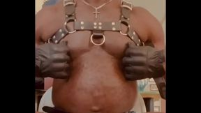 Part 1 Leather Harness BBC Titplay and Sex Toy Session