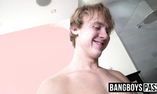 Blond stud withstands rough barebacking of tattooed dude