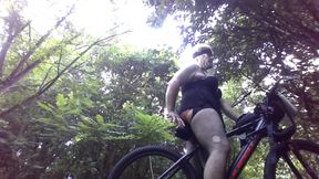 CD Slut Turns Bike Seat Into Sex Toy Outdoor