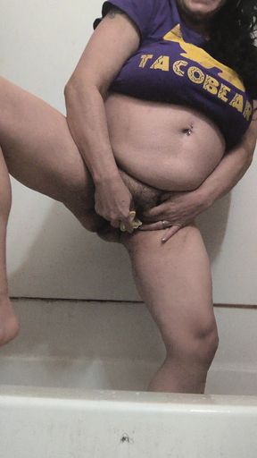 Haydee Rodriguez Fucks Her Hairy Taco with a Burrito