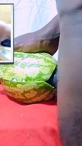 Teen Fucking watermelon while watching porn movie of Dicksex and Givensex fucking together till I got CUM, so wet and&hellip;   Clip 1