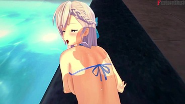 Belfast sex on the pool - FULL - Azur Lane - Thanks