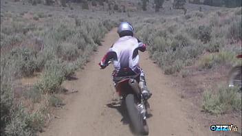 Blonde goddess is riding a big dick next to the lake and moaning hard