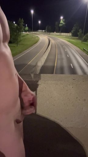 Asian Muscle Hunk Strips Naked on the Bridge - Ripped Flexing &amp; Massive Cumshot