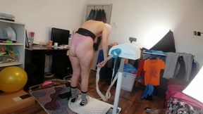Amateur Massage with Vibrator, Naked Brunette. Hairy Latin Pussy, Big Tits, Big Ass.