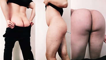 Rebota culo desgraciado Femboy Caliente Metiendo cepillo dental en ángulo Para ti pervertido