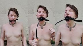 experiments combining an inflatable gag with a spider gag