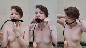 experiments combining an inflatable gag with a spider gag