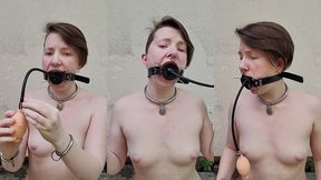 experiments combining an inflatable gag with a spider gag