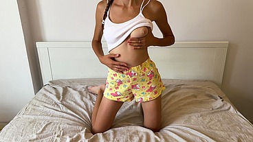 We just wanted to play! My stepbrother got my panties wet and tore. And then fucked me.