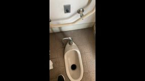 Pissing & Jerking in a Sloppy Park Japanese Wc