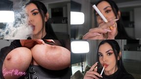 3 Marlboros, wheezing and coughing topless | Sweet Maria