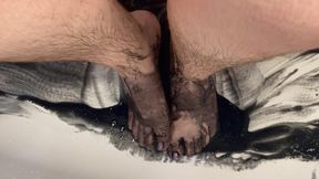 Wet and Messy (WAM) + Feet Sploshing black goo/slime 💦🖤🦶🏻