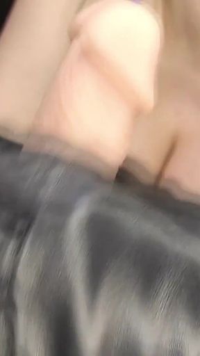 Handjob in Black Leather Gloves