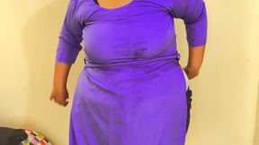 Wearing bra, panty and uniform before going to college