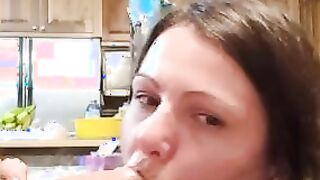 Filthy wifey tries to deep throat my best friends penis