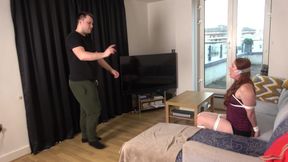 Ivy's Soleful Surrender Sponge-gagged, Toes and Soles Tied in Captivating Restraint, Culminating in an Alluring Hogtie Finale!