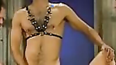 Watch these leather-clad hunkies pleasure each other with their toys in a wild group fuck