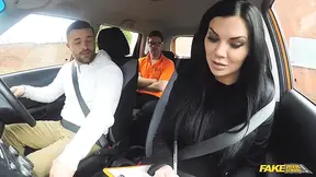 Fake Driving School - Big Tit Hot Brunette Jasmine Jae Flashes Max in a Car & Pulls Him for Doggystyle Sex