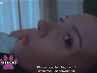 Oops... Step son unintentionally cum in step mommy after banged step sister Polly Yangs in shared couch at night in hotel room