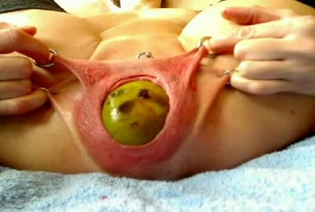 I love to fuck my pierced pussy with different fruits