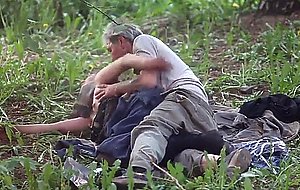 Hobo couple caught fucking