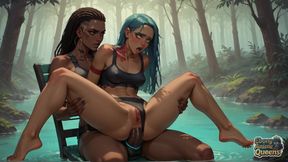 In an Dark-hued Forest, a Cyberpunk Gargle Devours a Penis