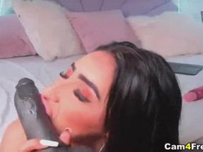Woman Inserting Her Pink Dildo